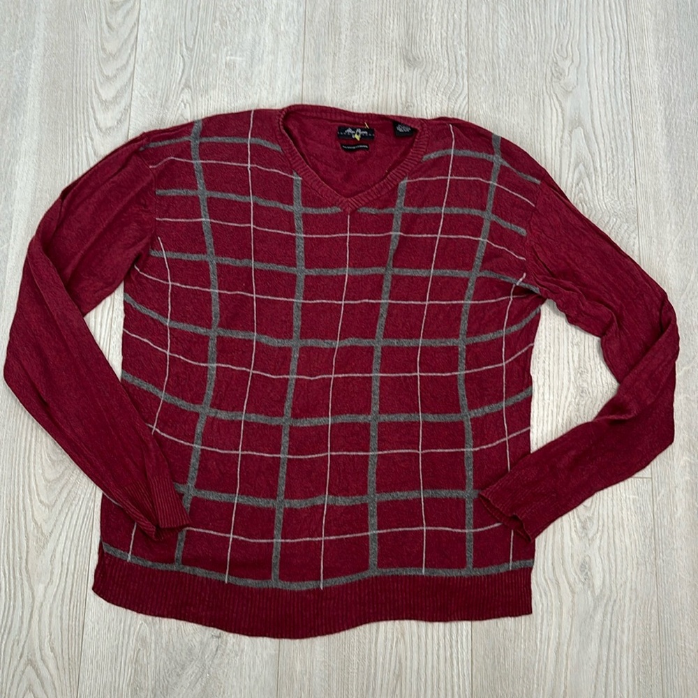 🔥BUNDLESALE Mens L Alan Flusser silk rayon cashmere golf v-neck sweater